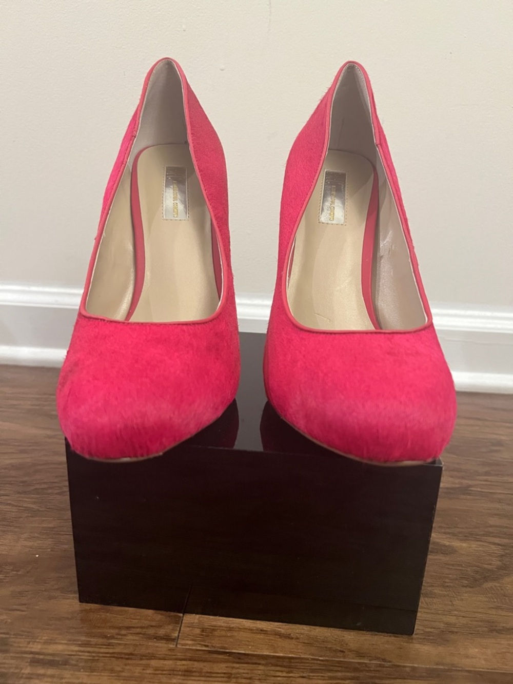 INC International Concepts Hot Pink Calf Fur Platform Stiletto Pumps - Picture 5 of 11